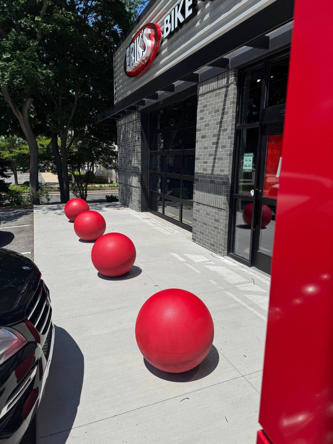 Round concrete bollards